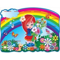 Подставка под лепку Девочка с цветами