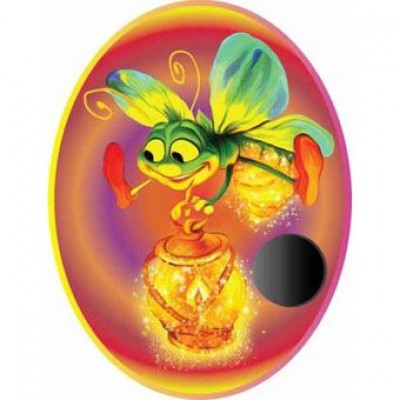 Крепление под магнит Пчелка на цветном фоне