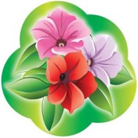 Кріплення під магніт Квіти на зеленому фоні