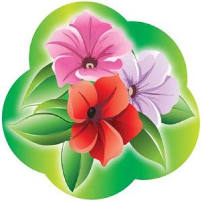 Крепление под магнит Цветы на зеленом фоне