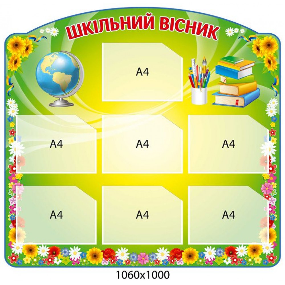 Стенд Классный уголок Глобус на зеленом фоне