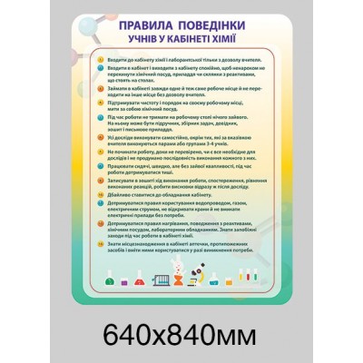 Стенд в кабинет химии (яркий комплект)