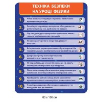 Стенд Техника безопасности на уроке физики (синий)