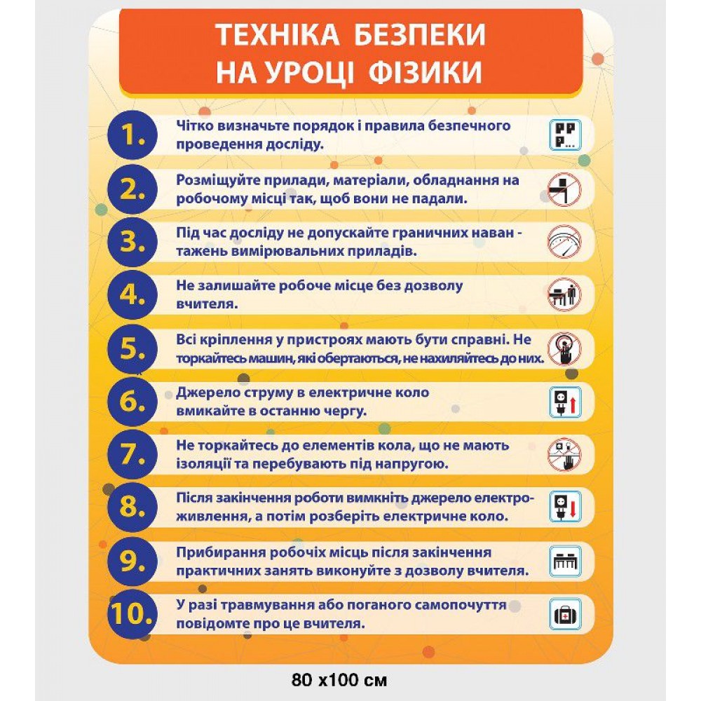 Стенд Техника безопасности на уроке (желтый)