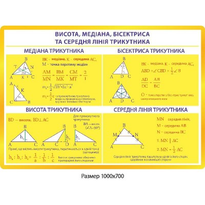 Стенд Высота, бисектриса, медиана Математика