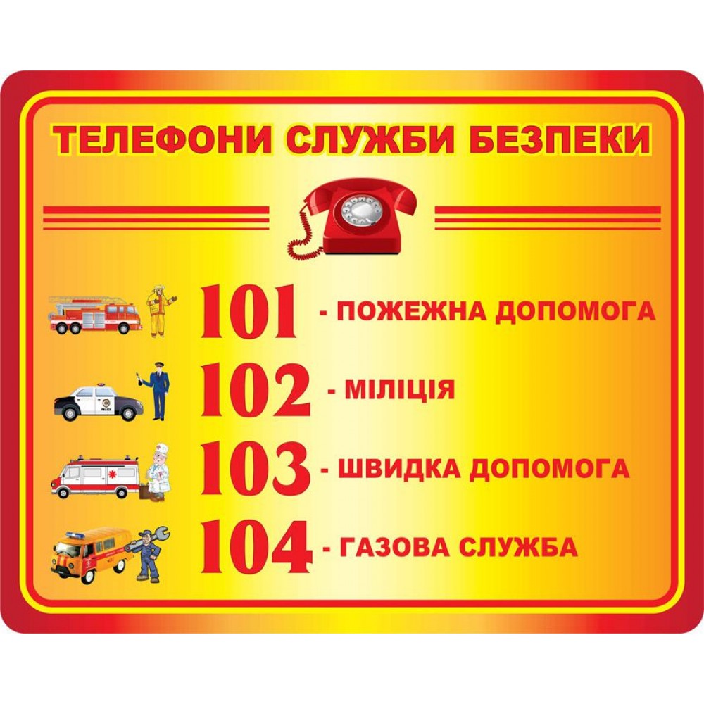 Стенд Телефоны службы безопасности