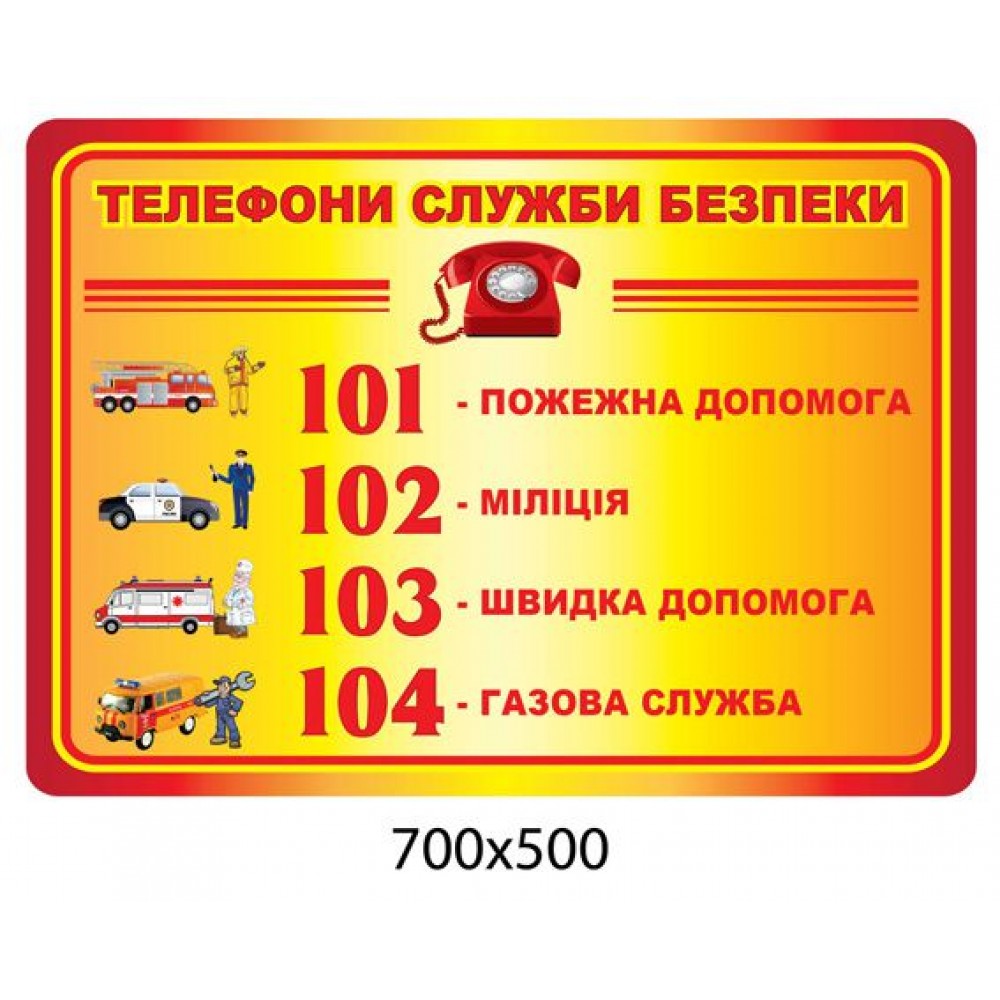 Стенд Телефоны службы безопасности 