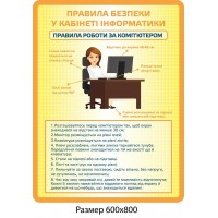 Стенд Правила безопасности в кабинете информатики (оранжевый)