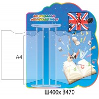 Стенд-книжка для кабинета английского языка (синий)