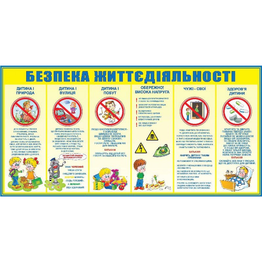 Стенд Куточок життєдіяльності (жовто-зелений)