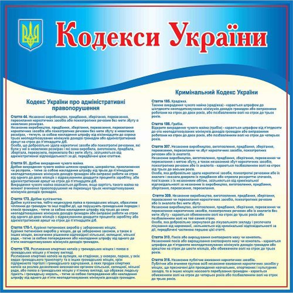 Стенд Кодекс Украины