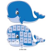 Стенд для виставки дитячих малюнків Кит