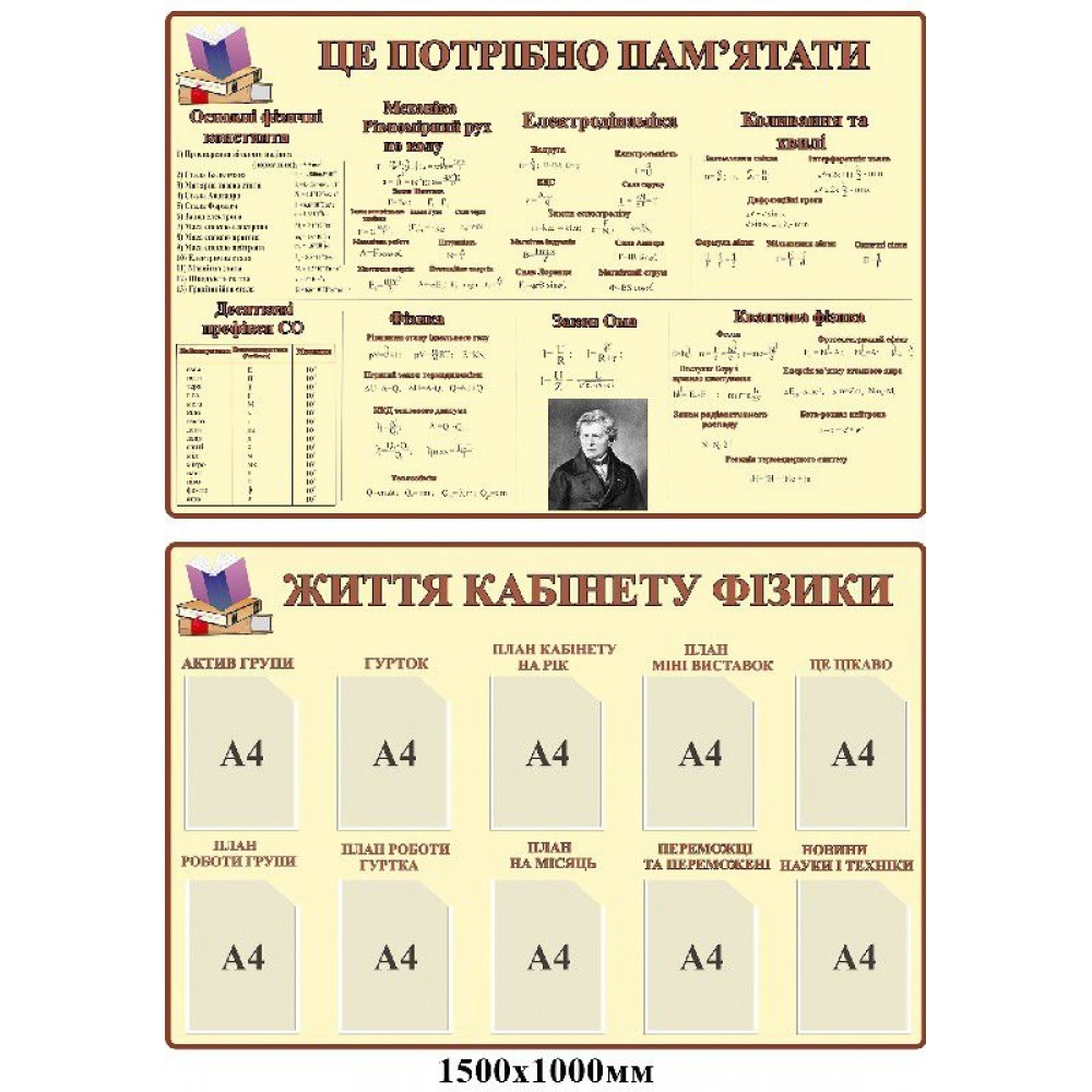 Стенды в кабинет физики (светлый беж)