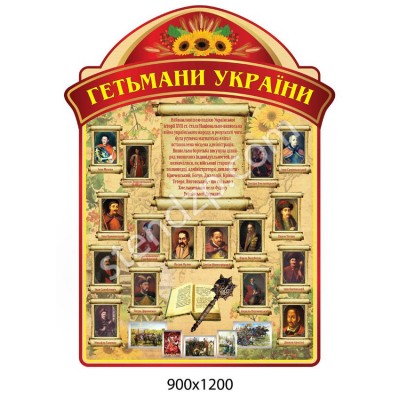 Стенд Кабинет истории Украины Гетьманы