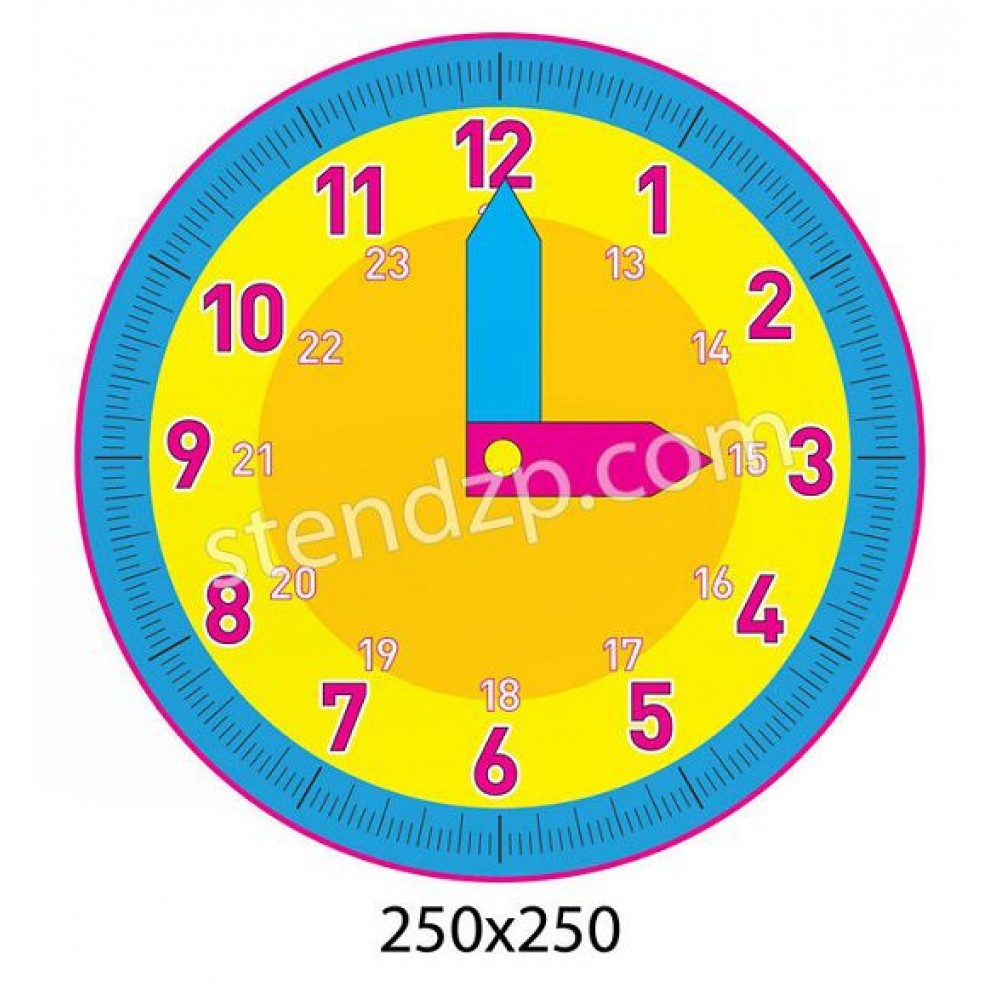 Стенд Вивчаємо час (жовто-блакитний)