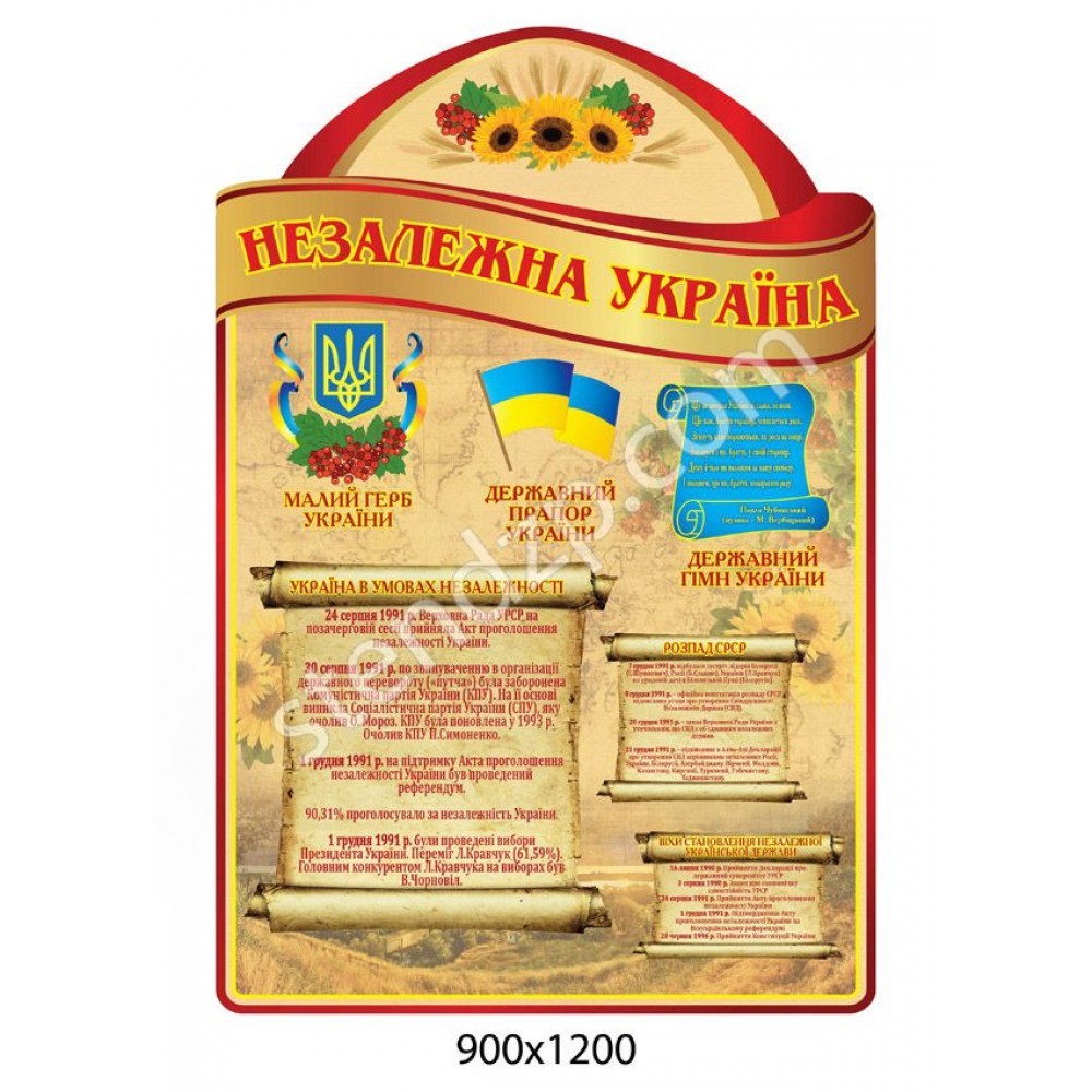 Стенд Кабінет історії України Соняшники (бежевий)