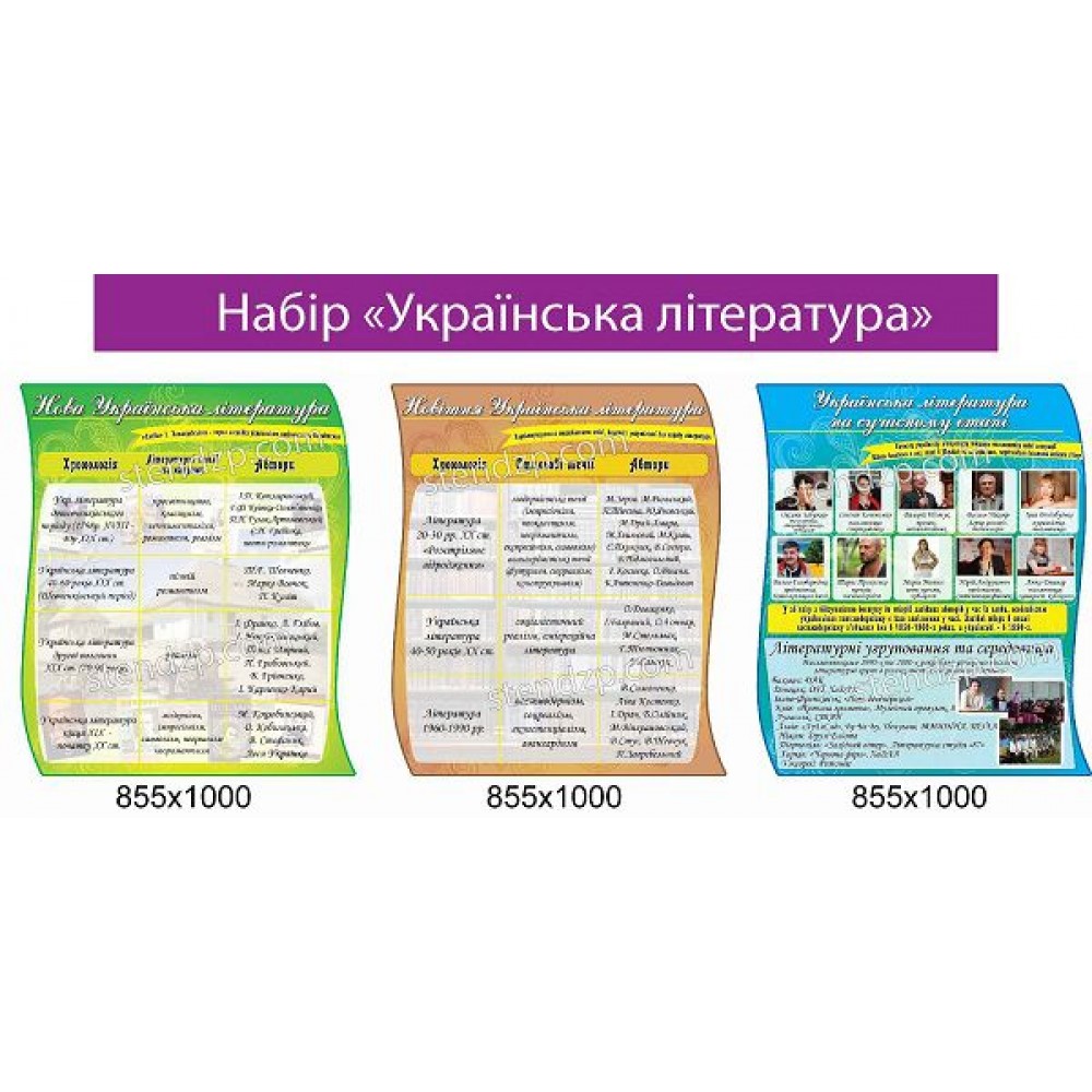 Набор стендов Украинская литература (яркий)