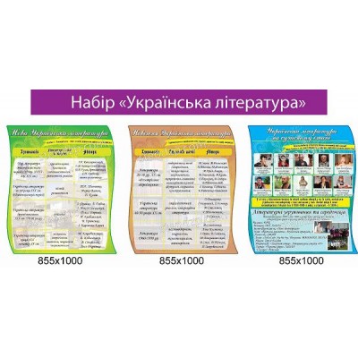 Набор стендов Украинская литература (яркий)