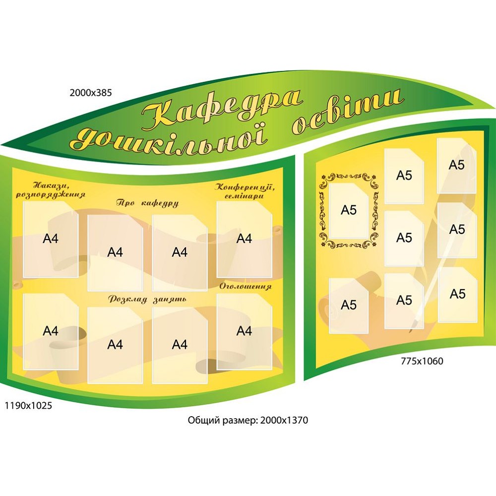 Набір стендів Кафедра дошкільної освіти (зелений)