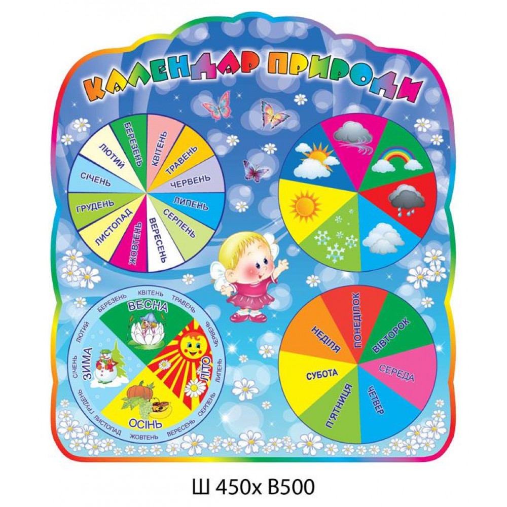 Календарь природы Ромашки стенд оборудован стрелками 