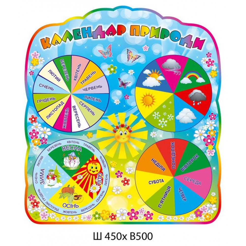 Календарь природы Солнышко стенд оборудован стрелками 