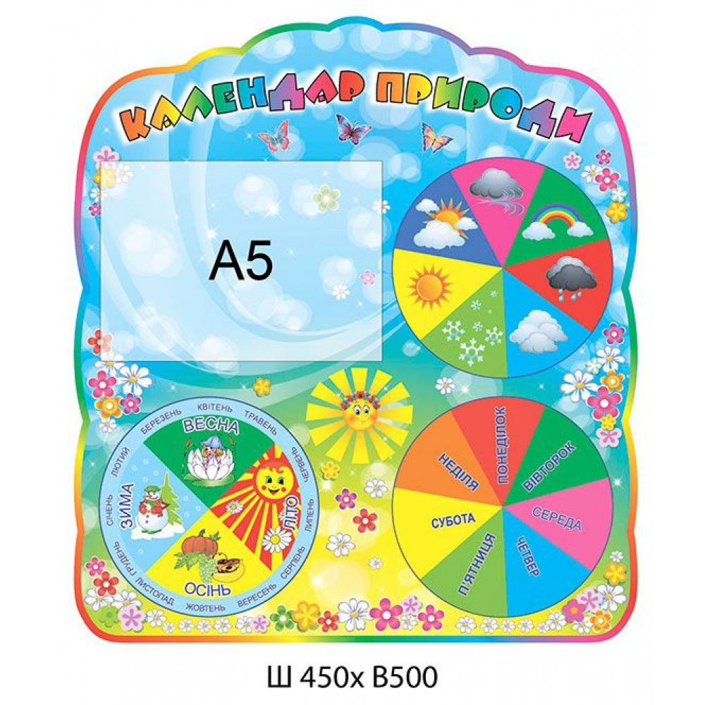 Стенд Календар природи Сонечко стенд обладнаний стрілочками