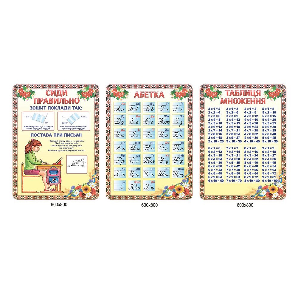 Комплект стендов для начальной школы (3 стенда)