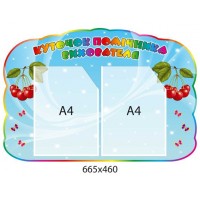 Стенд Уголок помощника воспитателя Вишенки (голубой)
