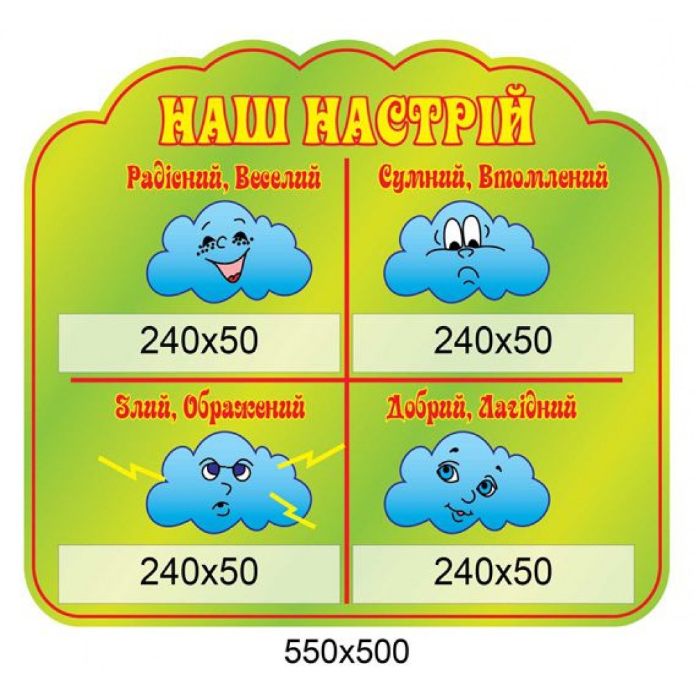 Стенд Уголок настроения Облачка