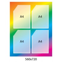 Стенд радужный с карманами А4