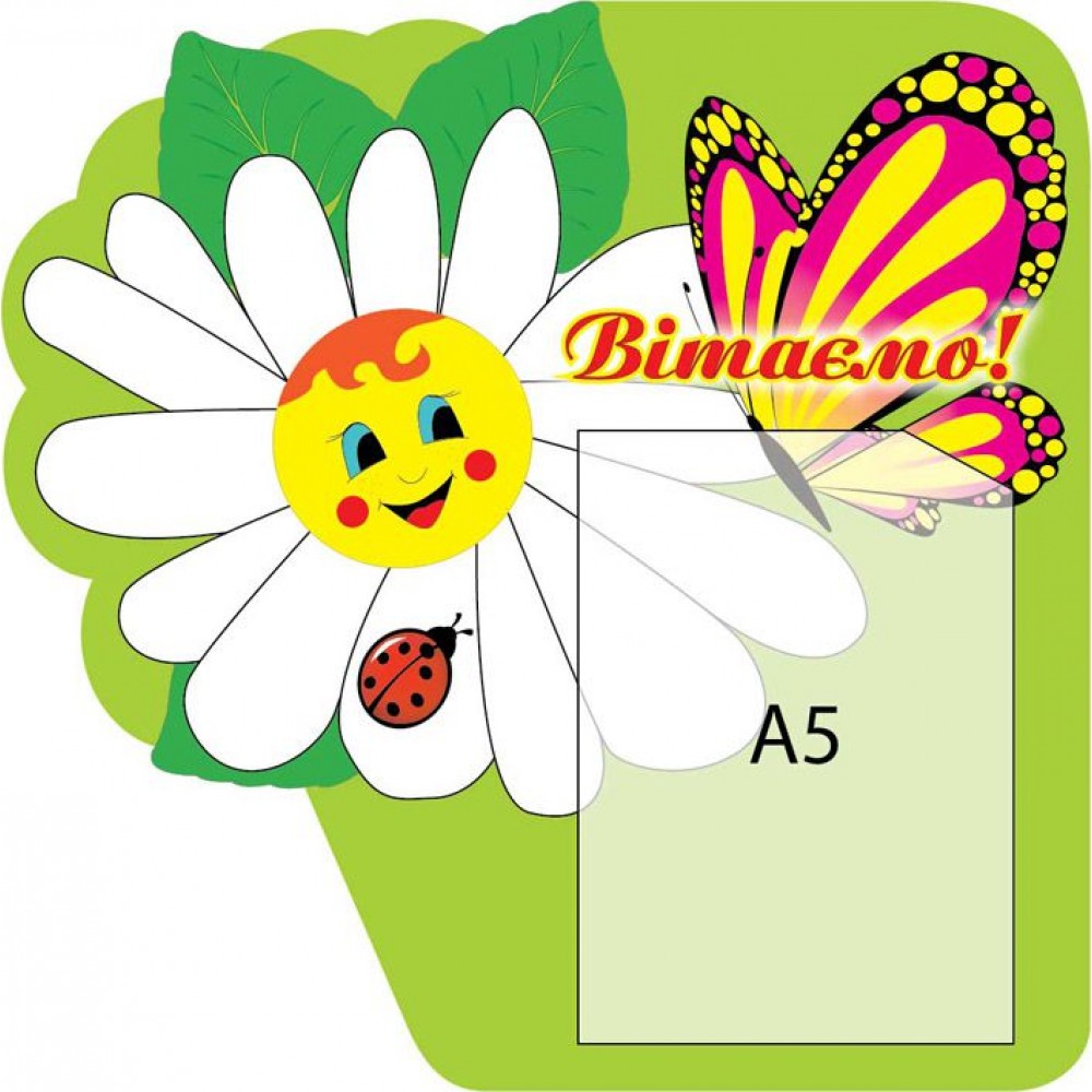 Стенд Поздравляем Ромашка с бабочкой