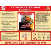 Стенд Куточок пожежної безпеки (на червоному фоні)