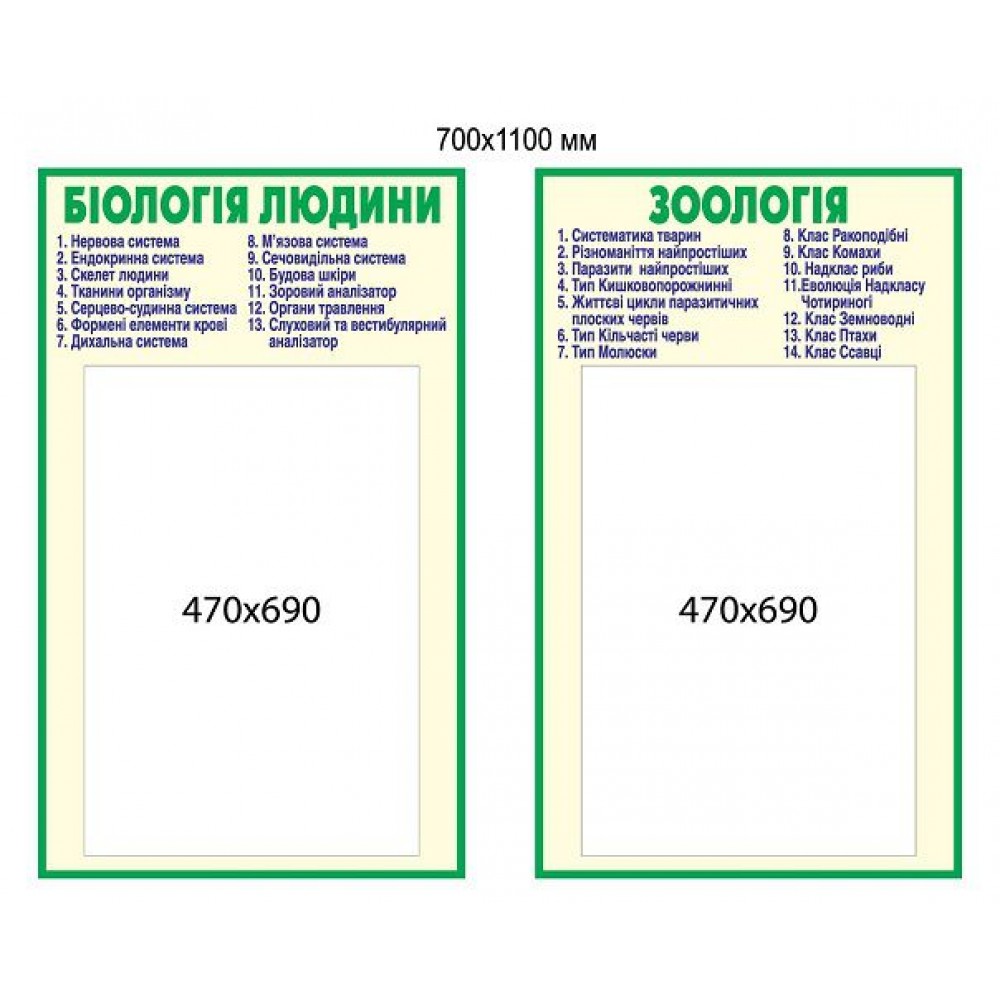 Стенд в кабинет биологии (светлый фон)