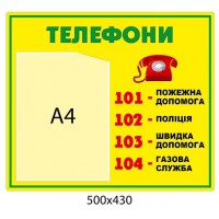 Стенд Телефони А4