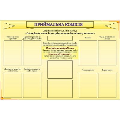 Стенд Информационный Приемная комиссия (беж)
