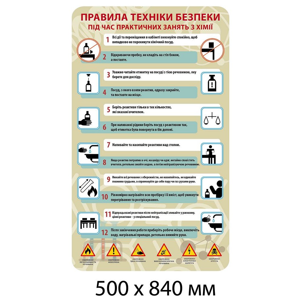 Стенд Правила техники безопасности (темный беж)