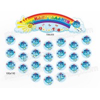 Стенд для выставки рисунков Капитошка (с заголовком)