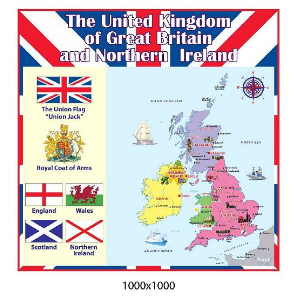 Стенд в кабинет английского языка с картой