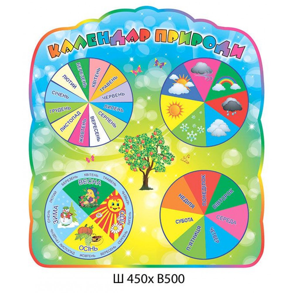 Стенд Календарь природы Яблонька стенд оборудован стрелками 