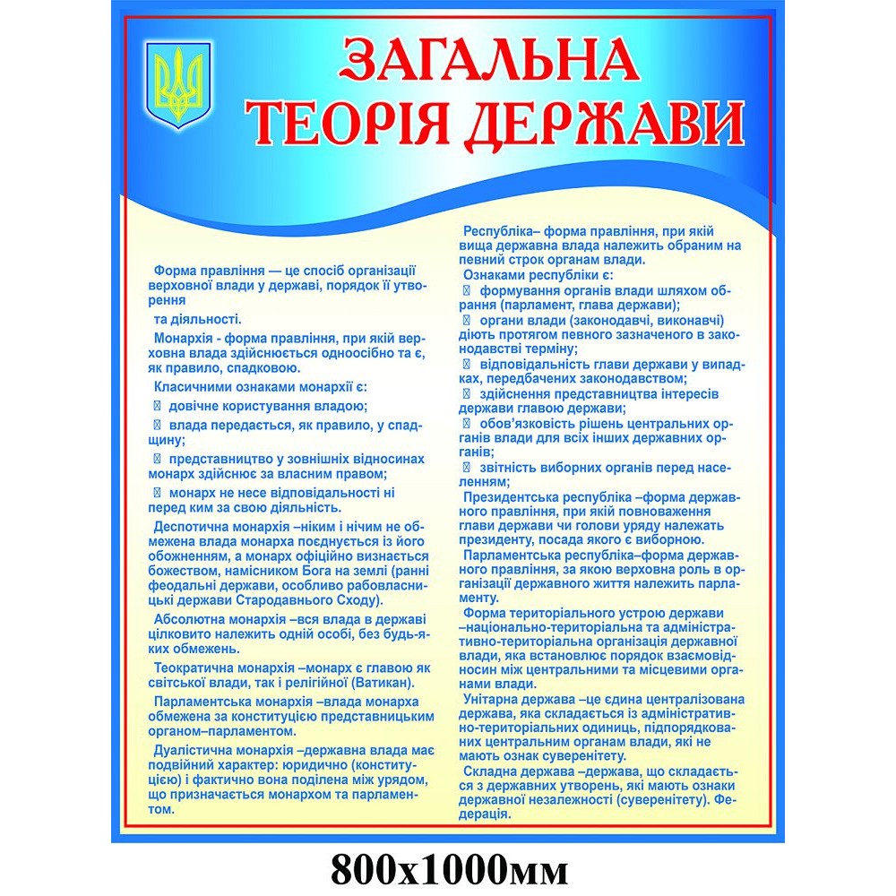 Стенд Общая территория государства (голубой)