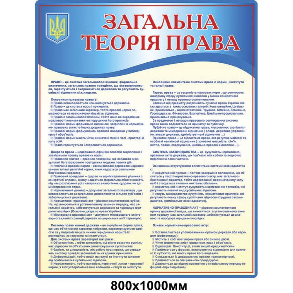 Стенд Загальна теорія права (блакитний)