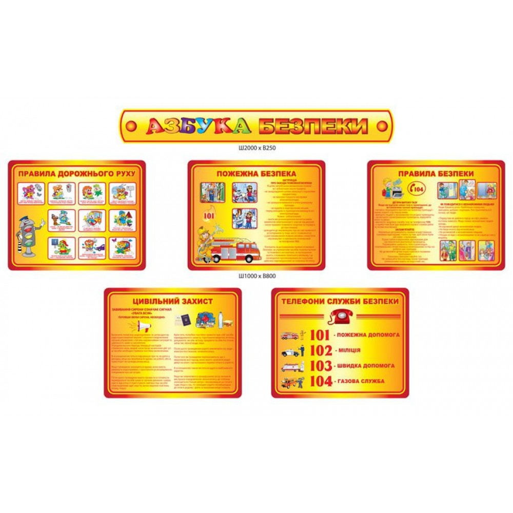 Комплект стендов Азбука безопасности (желтый)
