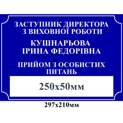 Табличка на двері Директор (з кишенею)