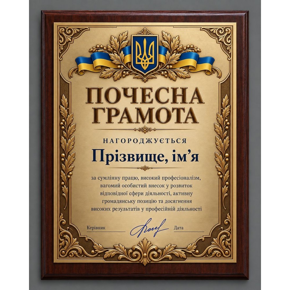Военная плакетка на деревянной основе