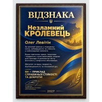 Именная наградная плакетка на заказ