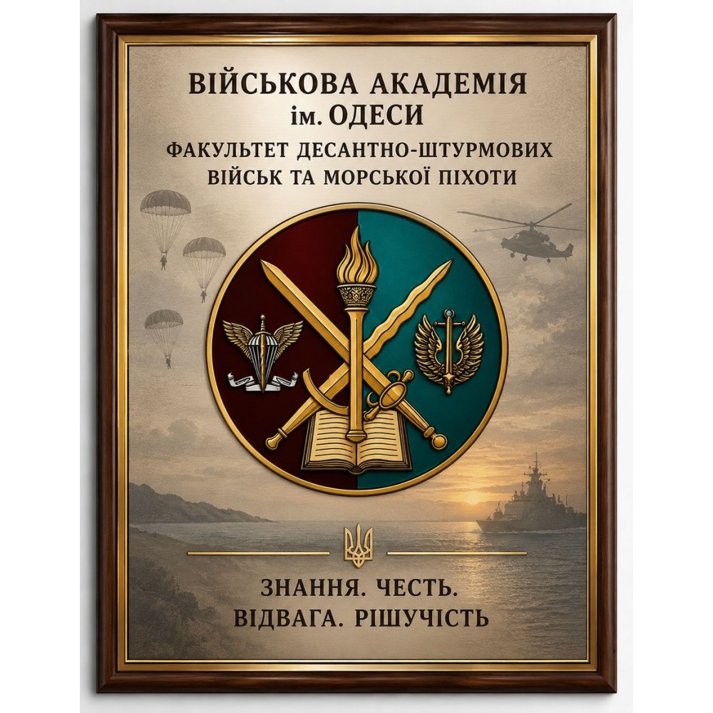 Плакетка Военная академия Одесса на заказ