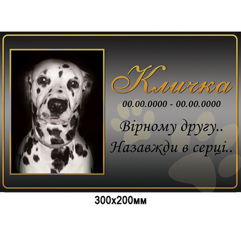 Памятная табличка для домашнего питомца (300х200 мм)