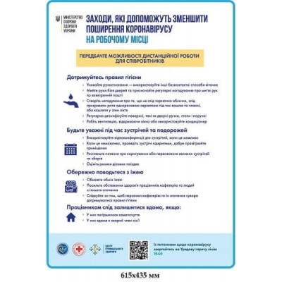 Плакат Коронавирусная инфекция Как уберечься рекомендации МОЗ голубой