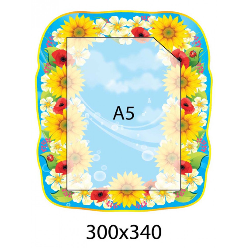 Стенд на голубом фоне (с карманом А5)