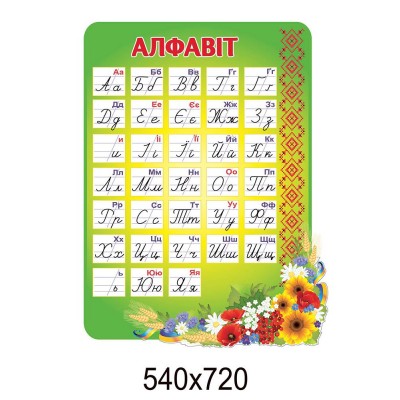 Стенд Алфавіт (зелений фон)